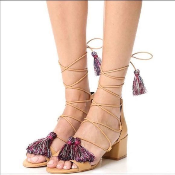 Rebecca Minkoff Isla tassel lace up sandal NWOB Size 8.5 - Picture 3 of 4